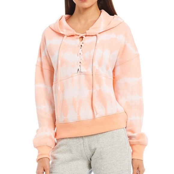 Free People Tie-Dye Peach Beleiver Shirt Hoodie - Picture 4 of 13